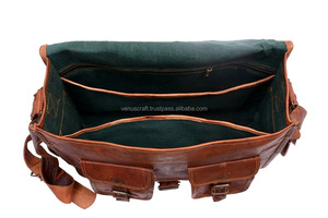 Large Capacity Genuine Leather Briefcase Vintage Style Laptop <b>Messenger</b> Crossbody Hand <b>Bag</b> For <b>Men</b> Business Travel Shoulder <b>Bags</b> - Product Image 4