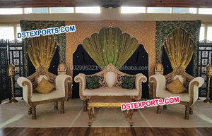 Telón de fondo con Garba bordada para boda, escenario de Mehandi, decoración, Punjabi, escenario de boda - Product Image 4