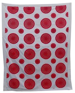 Funda de edredón bordada a mano, 100% algodón, Color blanco, rojo de lujo - Product Image 6