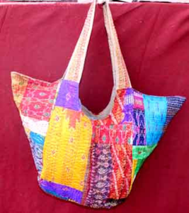 Brodé à la main indienne Unique patchwork kantha couette hippie boho femmes sac à bandoulière hobo sac à bandoulière Fourre-Tout Sac à main Sac à main - Product Image 5