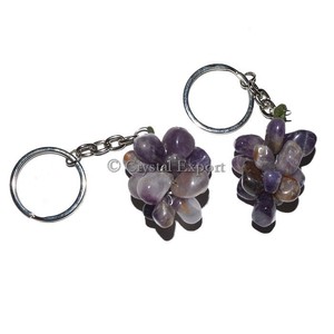 คีย์: พวงกุญแจหินองุ่นอเมทิสต์ Tumbled-ส่งออกคริสตัล - Product Image 1