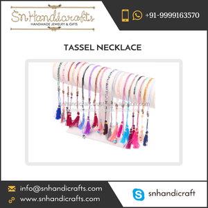 Collar de Borlas Largas de Seda con Cuentas de Colores de Moda, Perfecto para Regalar - Product Image 1
