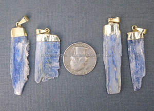 Colgante de Piedra de Cianita Azul Natural al por Mayor, Colgante con Baño de Plata para Fiestas - Product Image 3