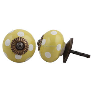 Tiradores de cerámica de diseño único para muebles de limón, tiradores de armario de tocador Vintage de lunares, decoración para el hogar y la Oficina, DCK-08 de 3,81 cm - Product Image 3