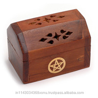 Boîte à encens en bois faite à la main, diffuseur aromatique au bois de santal avec design géométrique, utilisable toute l'année