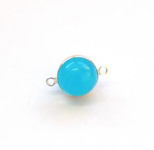 Handmade Sky Blue Chalcedony Gemstone with Gold Plated Double Bail Faceted Cut Stone Bezel Connector for <b>Jewelry</b> Making Size MM - Product Image 1