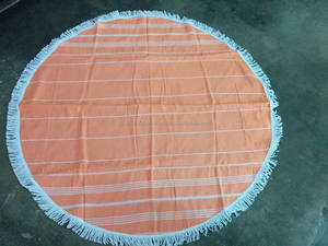 Serviette ronde Hamam pour hamameçon, produit antiparasitaire turc de turquie, rond, tissé et imprimé, suggestions, vente en gros - Product Image 4