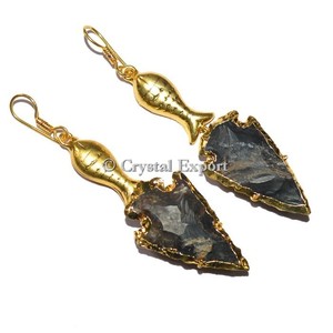 Agate Earrings : 2015 Hot Collection Gemstone Earrings Brass - Crystal Export - Product Image 1