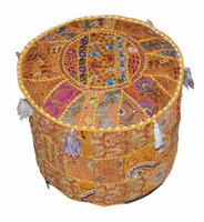 Pouf indien fait à la main décor à la maison broderie travail pouf coton pouf couverture Patchwork salon pouf couverture concepteur couvre