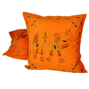 Handmade Indian Animal Embroidered Cushion Cover Gypsy Art Deco <b>Pillow</b> <b>Case</b> in Cotton Ethnic Animal Pattern Throw <b>Pillow</b> - Product Image 6