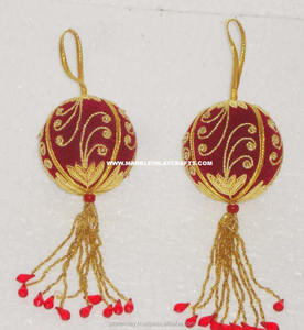 Boule suspendue en forme d'arbre, broderie Zari, design de haute qualité - Product Image 1