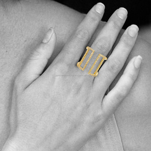 Or Diamant Fin Fait À La Main Bijoux 18k Solide Or Jaune Naturel Pave Diamant Brillant Anneau fabricant De Bijoux - Product Image 4