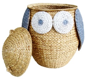 Water Hyacinth <b>Wicker</b> Hamper with Lid Handicraft <b>Basket</b> for Laundry <b>Storage</b> Iron and Cloth Boxed Kitchen Organizer - Product Image 1