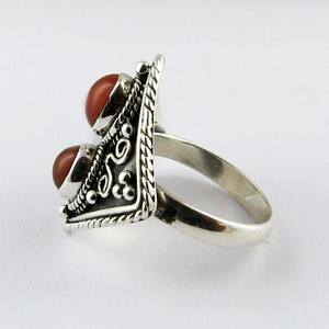 ยอดเยี่ยมรูปไข่แฟนซีรูปร่าง Carnelian 925แหวนเงินสเตอร์ลิง925ผู้ส่งออกและผู้ค้าส่ง925อินเดียเครื่องประดับเงิน - Product Image 4