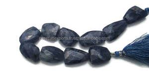 Piedras Preciosas de Iolita Facetadas, Cuentas Grandes Facetadas para Envolver con Alambre, Colgante de Piedra Preciosa Azul - Product Image 4