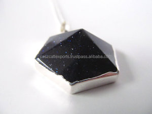 Pendentif pyramide en pierre précieuse Onyx noir en forme d'hexagone Bijoux de mode fins avec placage d'or et de rhodium pour les fêtes Occasions spéciales - Product Image 5