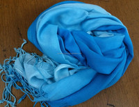 Pashmina longue en rayonne européenne de haute qualité, dégradé 3 tons, doux et confortable, tissage uni, franges légères, pour femme, collection printemps