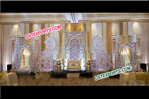 งานแต่งงานไม้แกะสลักฉากหลังแผงอินเดียฉากหลังแต่งงานตกแต่งฉากหลังที่สวยงามแผงไม้ - Product Image 4