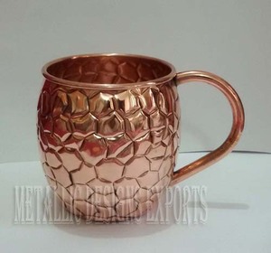 Tazas de mula de Moscú de cobre en relieve con flor martillada personalizada al por mayor, taza de café antigua, taza de cóctel de acero inoxidable - Product Image 2
