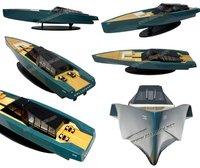 Modèle de yacht sportif en bois WALLY POWER 118 - Bateau artisanal d'origine vietnamienne Modèle SB0059P