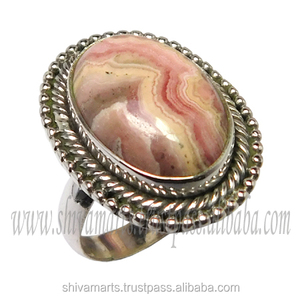 925 plata esterlina fabuloso Rodocrosita piedra preciosa eternidad Vermeil anillo fiesta joyería anillos de mayorista y fabricante - Product Image 2