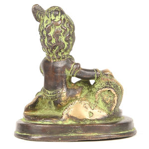 Handmade Decorative Baby Krishna Statue Brass Idol Hindu Art Sculptures Figurine <b>Home</b> <b>Decor</b> <b>Gift</b> Items 3 X 3.5 Inches SMG-493 - Product Image 4