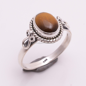 Natural <b>tiger</b> <b>Eye</b> Gemstone <b>Rings</b> Wholesale Fine Jewelry 925 Sterling Silver <b>Rings</b> Women and Girls Fashion <b>Rings</b> - Product Image 1