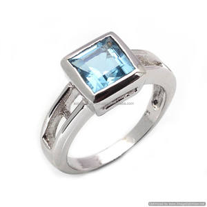 Blue Topaz Gemstone <b>925</b> <b>sterling</b> <b>silver</b> <b>Ring</b> - Product Image 1