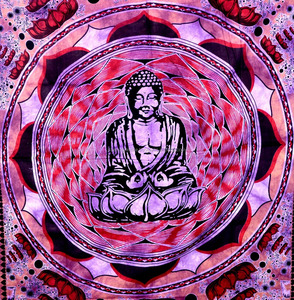 Buda indio bohemio hecho a mano reina tapices Hippie arte étnico cama decorativa impresa colcha para decoración del hogar Par Pal - Product Image 1