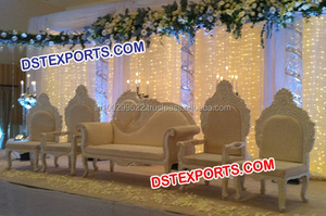 Conjunto de muebles tallados dorados para boda, conjunto de sofá de diseño de boda, conjunto de sofá de escenario - Product Image 6