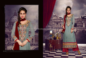 Premium Quality Kanya Libas <b>Wedding</b> Party Wear <b>Linen</b> Salwar Kameez with Siqunce Embroidery Work Anarkali Style for Women - Product Image 3