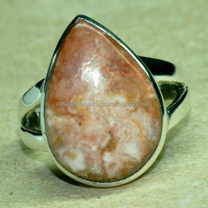 แหวนพลอยแจสเปอร์แค็บลูกแพร์925เงินแท้พร้อมแหวนแฟชั่นชุบเงินสำหรับเป็นของขวัญแต่งงานครบรอบหรืองานเลี้ยง - Product Image 1