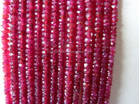 Perles Rondelles Facettées Naturelles en Pierre de Rubis Rouge, Évaluation par un Expert pour la Fabrication de Bijoux, Coszcalt Exports DFE00102