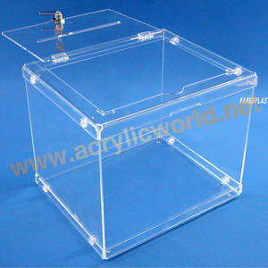 Urna acrílica con soporte para señal, urna acrílica giratoria con cerradura transparente - Product Image 5