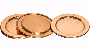 Sous-verres en cuivre massif fabriqués à la main martelé gravé grands sous-verres artisanaux pour la maison boissons de table servant des sous-verres - Product Image 4