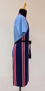 Tablier à rayures blanches, en tissu polycoton, bleu foncé et rouge, dernier modèle, livraison gratuite - Product Image 2