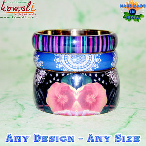 ที่กำหนดเองพิมพ์ลามิเนตเรซินอะคริลิเครื่องประดับสร้อยข้อมือกับร่างกายทองเหลือง - Product Image 5