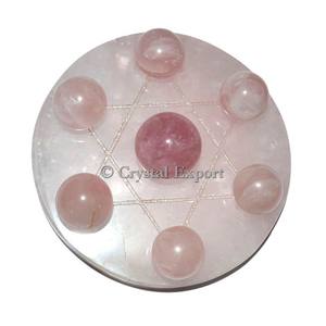 Ensemble de guérison en Quartz Rose naturel, sphère de Quartz Rose - Product Image 1