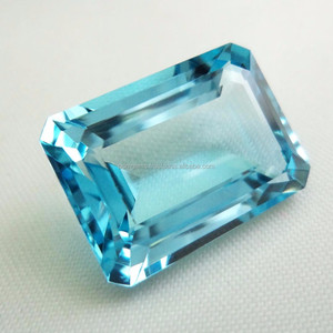 Piedra de Topacio azul cielo Natural de alta calidad, piedra de gran forma, Gema facetada, Plata/oro, fabricación de joyas, Gema suelta, Topacio azul - Product Image 1
