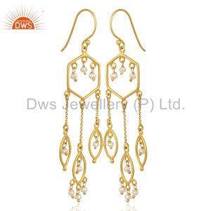Natural Pearl Gemstone Earring Gold Plated Silver Womens Earring Manufacturer Private Label Jewelry Supplier - Product Image 2