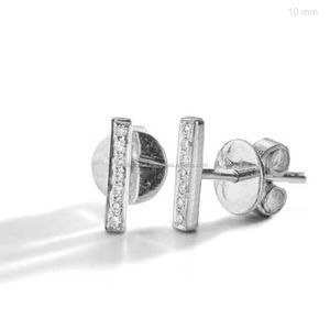 Clous de barre en diamant naturel, disponible en or jaune, 14k, Rose/jaune/blanc, livraison gratuite - Product Image 3