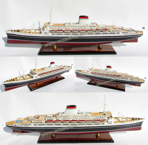 Modèle de bateau de croisière Leonardo Da Vinci SS Ocean Liner, fait main en bois, cadeau, GIA NHIEN CO. LTD, origine Vietnam, CS0097P - Product Image 1