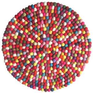Tapis fait main de boule de feutre du Népal/idée unique de cadeau promotionnel et d'affaires de tapis - Product Image 1