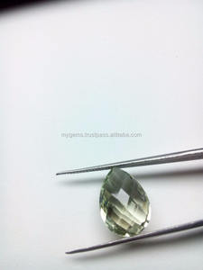 Atractiva piedra de amatista verde en forma de pera con corte briolette de 8*12 mm para la creación de joyería y regalos atractivos. - Product Image 4