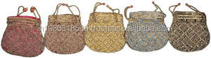 Sac à main traditionnel indien pour fête ethnique, pochette de fête, de mariage, de soirée, pochettes de bijoux, à cordon, faite à la main - Product Image 2