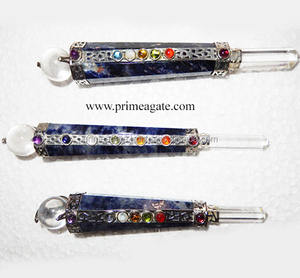 Sodalite — bâton de guérison à facettes, Chakra, vente en gros de baguettes en cristal, livraison depuis l'inde, dernier modèle - Product Image 1