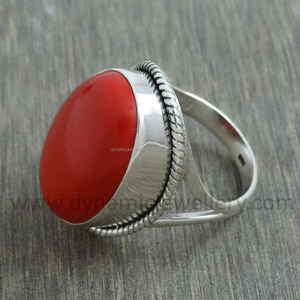Кораллового цвета; Красивый дизайн 925 серебряное кольцо - Product Image 1