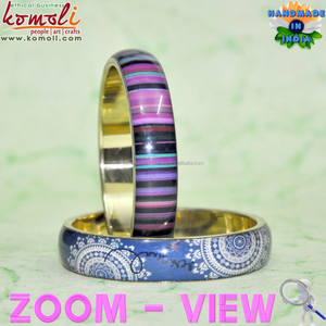 Pulseras con estampado de flores de papel, joyería acrílica de resina laminada - Product Image 4