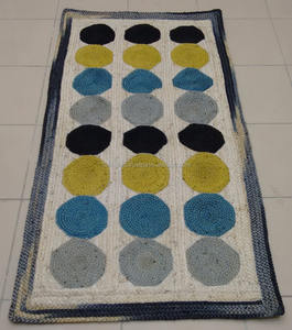 Rectangle Natural Jute Braided Reversible Non-Slip Geometric Pattern Modern Style Export Quality <b>Rugs</b> All Sizes for Hotels - Product Image 1