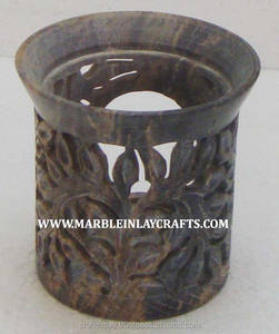Handmade Soapstone Tea-Light Candle <b>Lamps</b> - Product Image 1